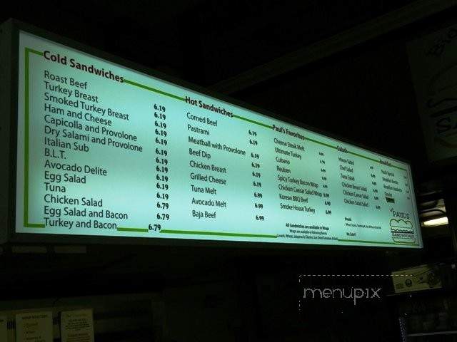 Big Paul's Sandwiches - Los Angeles, CA menu_pic