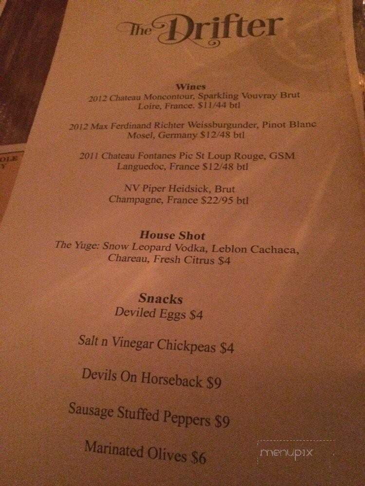 The Drifter Chicago - Chicago, IL menu_pic
