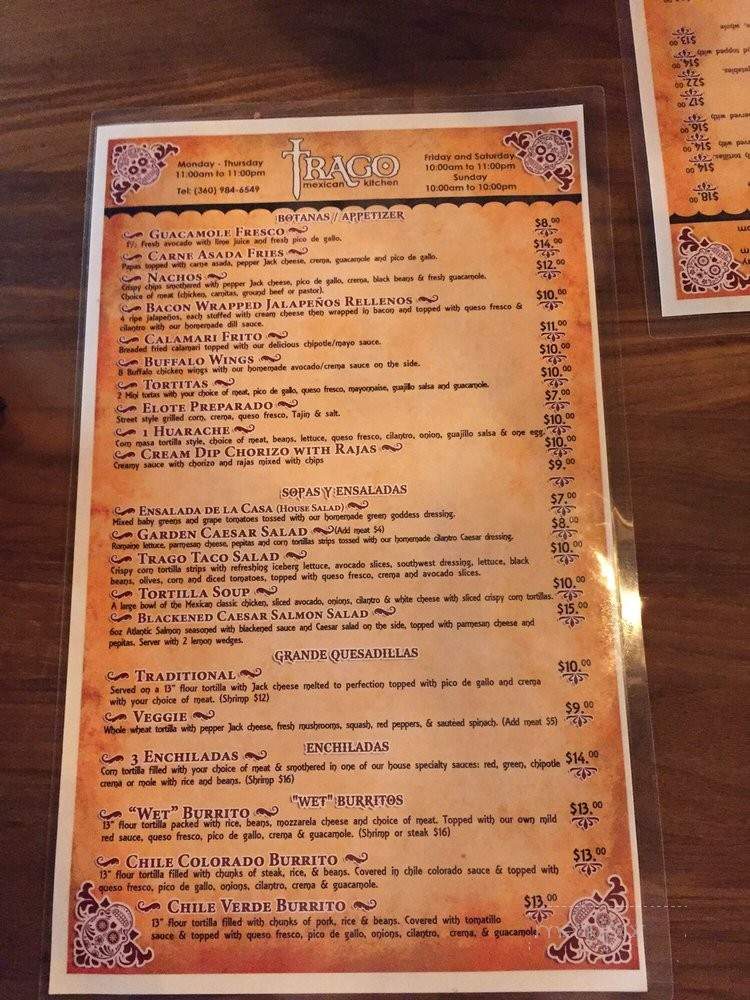 Trago Mexican Kitchen - Vancouver, WA menu_pic