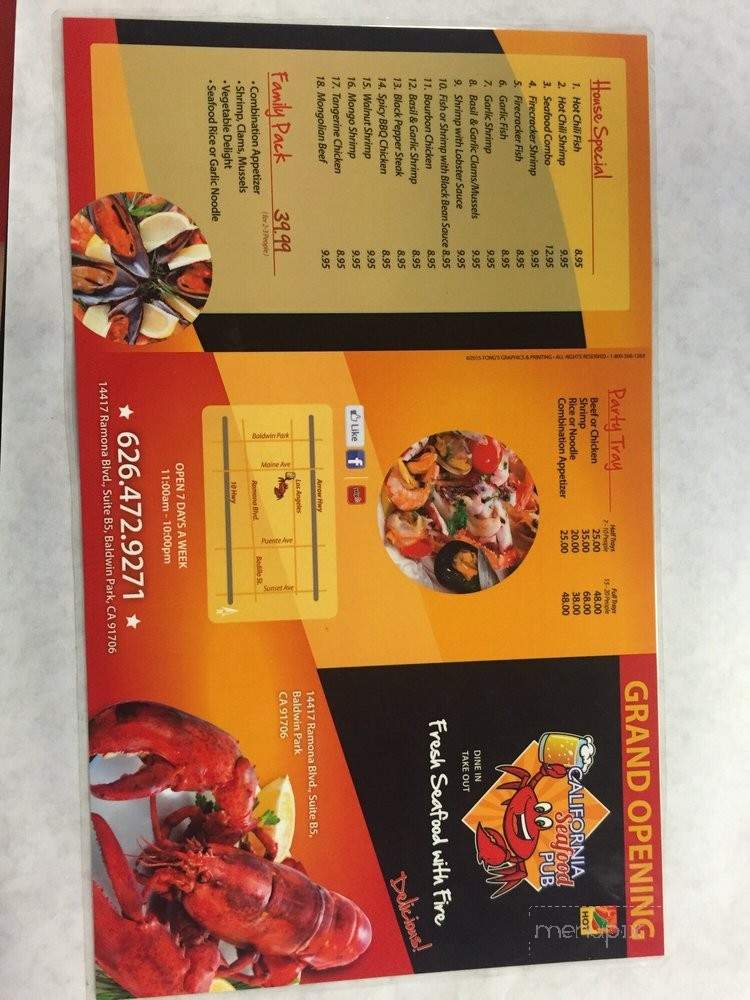California Seafood Pub - Baldwin Park, CA menu_pic