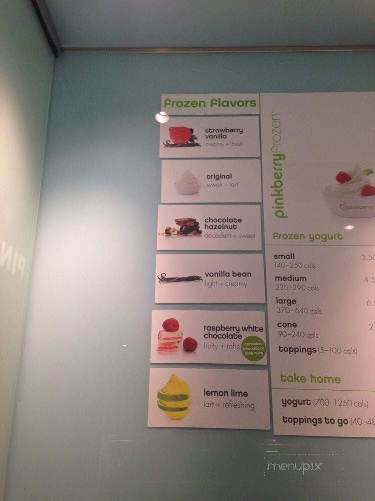 Pinkberry Frozen Yogurt - Azusa, CA menu_pic