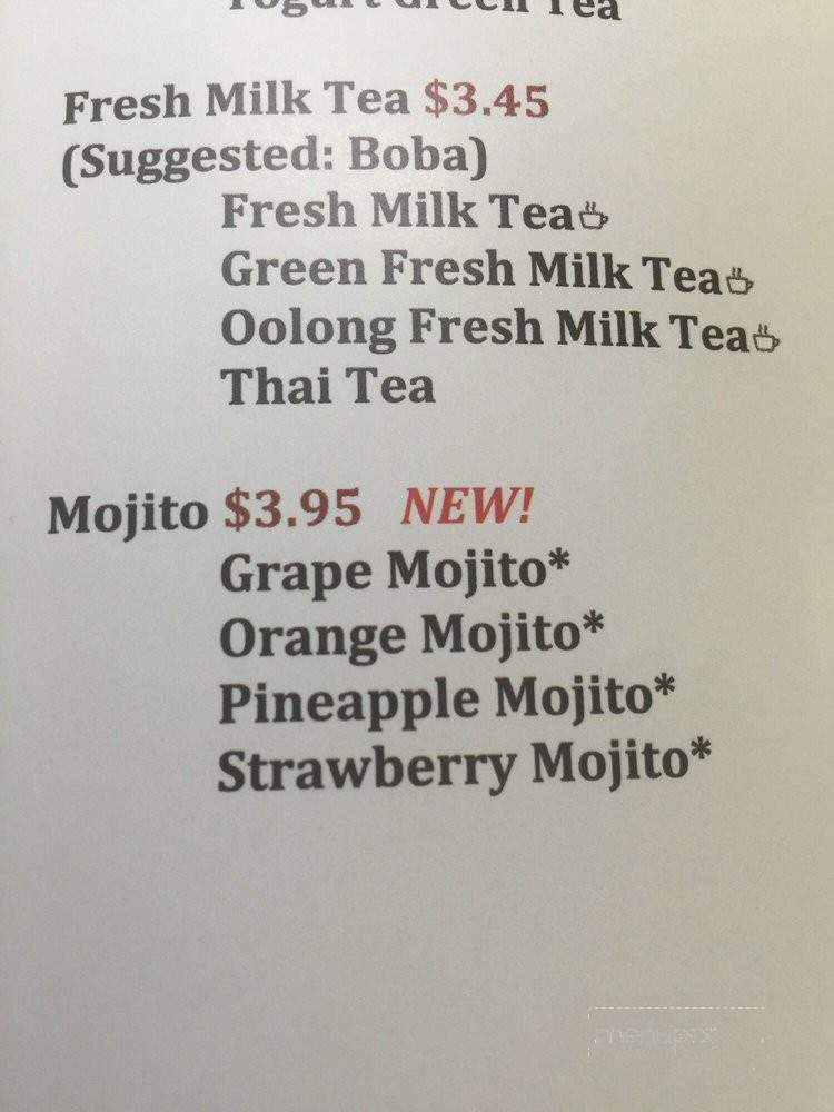 iTea - Yorba Linda, CA menu_pic