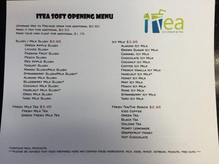iTea - Yorba Linda, CA menu_pic