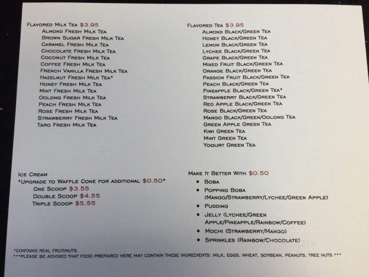 iTea - Yorba Linda, CA menu_pic