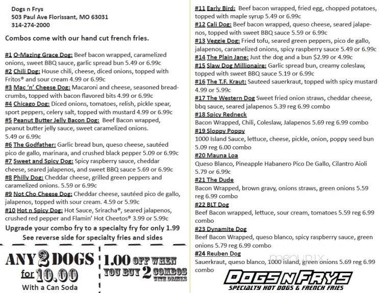Dogs 'n Frys - Saint Louis, MO menu_pic