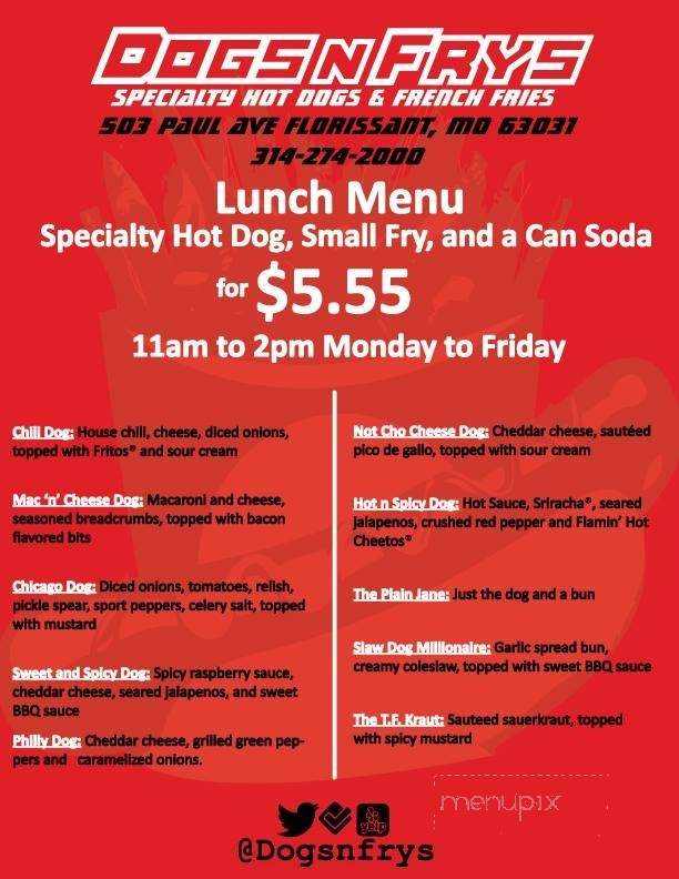 Dogs 'n Frys - Saint Louis, MO menu_pic