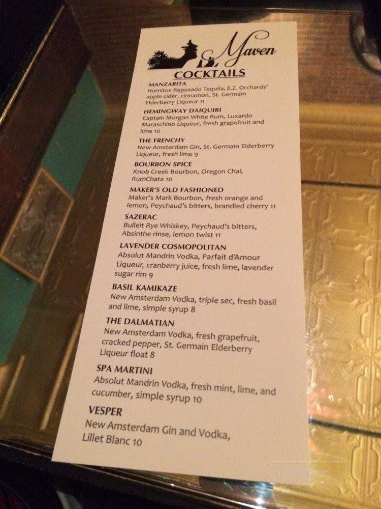 Maven - Salem, OR menu_pic