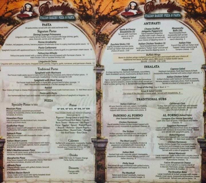 Brooklyn Italian Bakery Pizza & Pasta - Victorville, CA menu_pic
