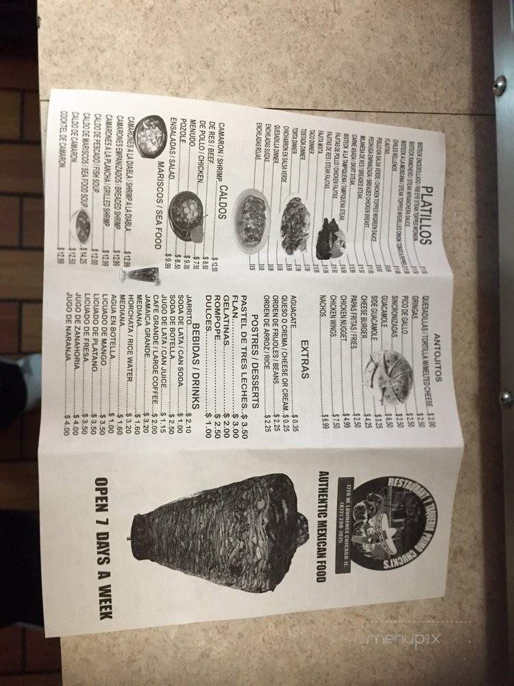Primo Chucki's - Chicago, IL menu_pic