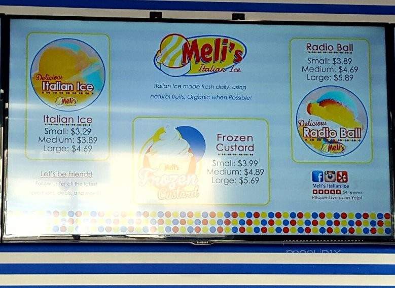 Meli's Italian Ice - Los Angeles, CA menu_pic