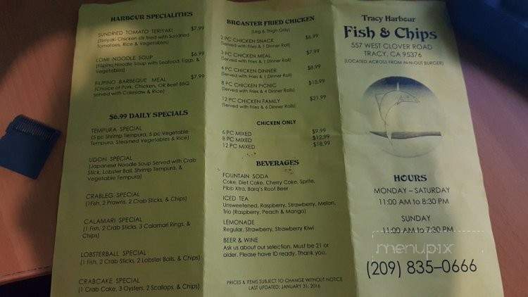Tracy Harbour Fish & Chips - Tracy, CA menu_pic