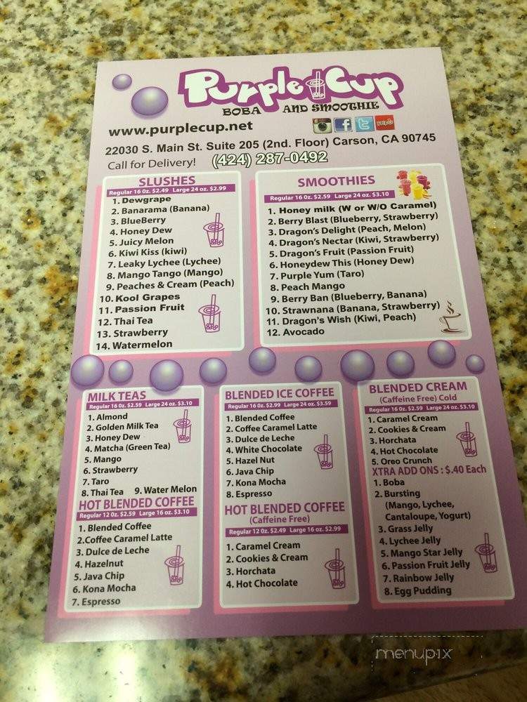 Purple Cup - Carson, CA menu_pic