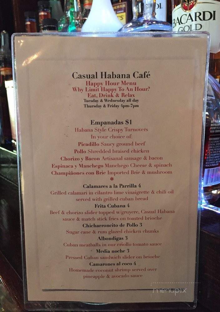 Casual Habana Cafe - New Milford, NJ menu_pic