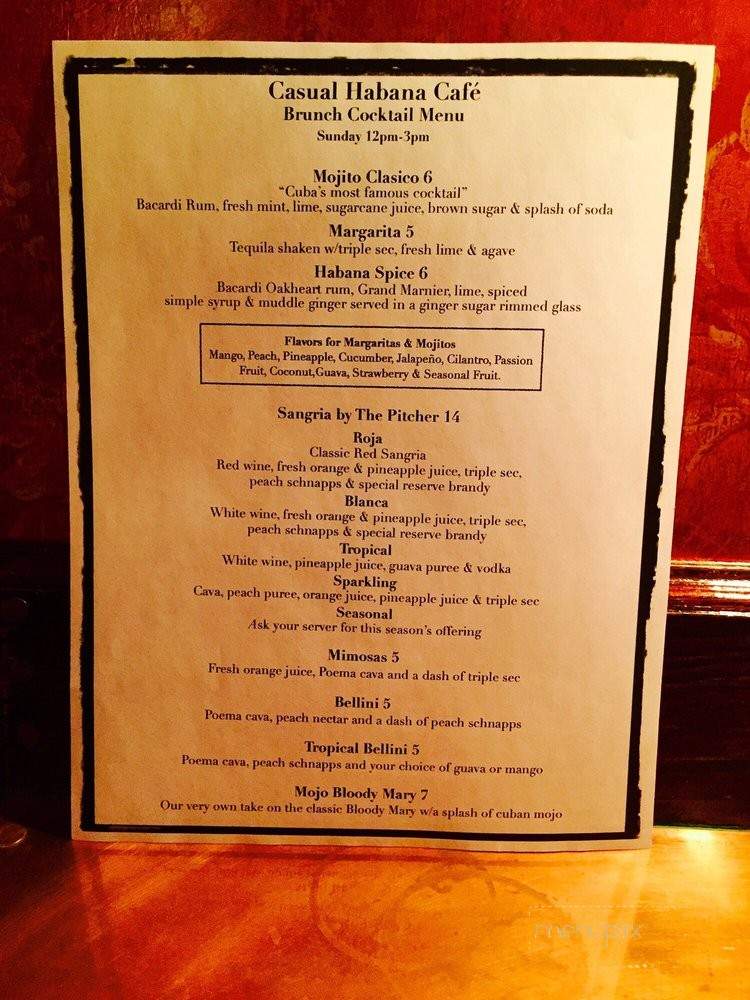 Casual Habana Cafe - New Milford, NJ menu_pic