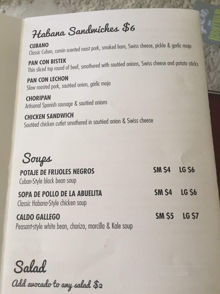 Casual Habana Cafe - New Milford, NJ menu_pic