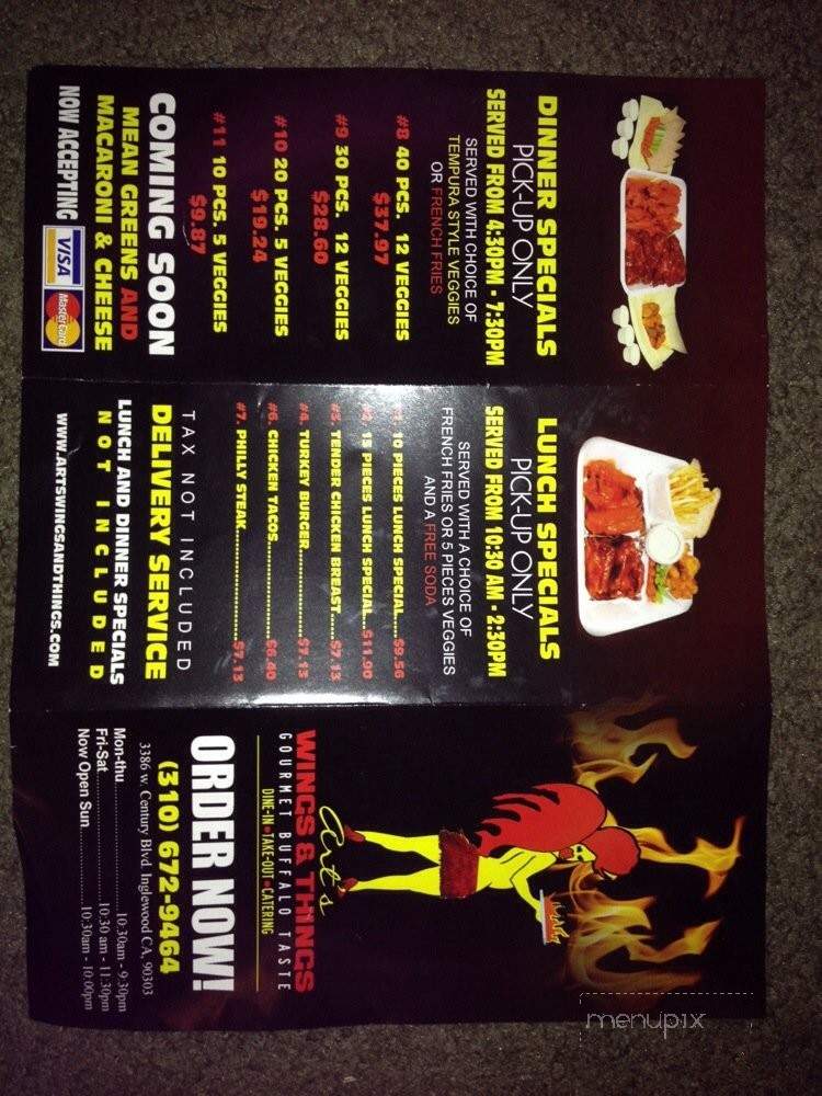 Art's Wings And Things - Inglewood, CA menu_pic