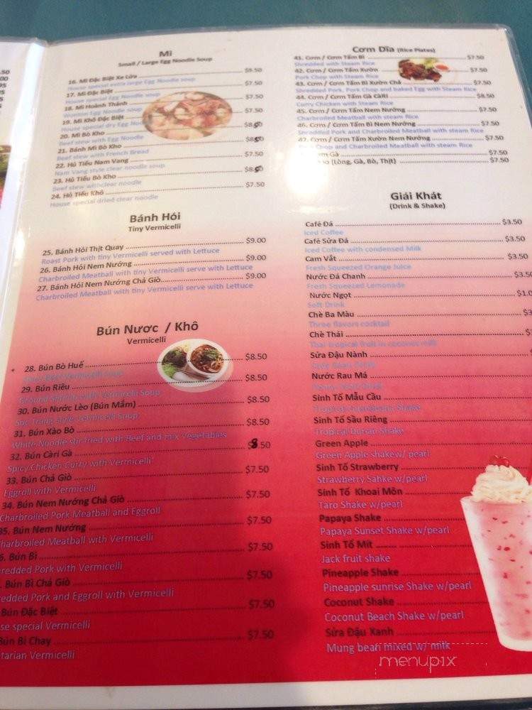 Pho Anh Trang Restaurant - Grand Rapids, MI menu_pic
