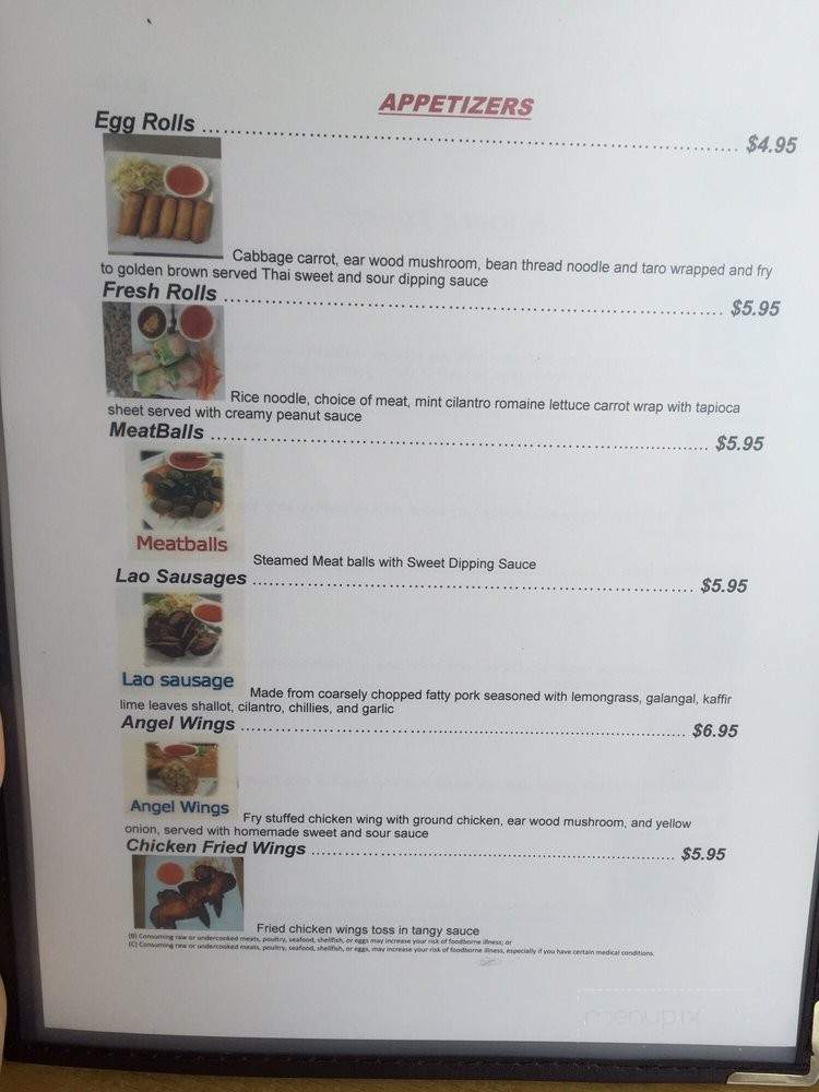 Lao-Thai Cafe - Sacramento, CA menu_pic