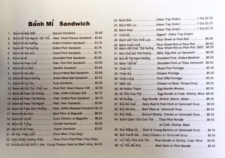 Van Sandwiches - Reseda, CA menu_pic