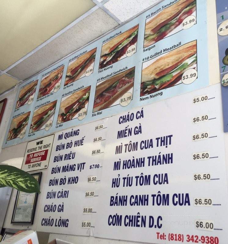 Van Sandwiches - Reseda, CA menu_pic