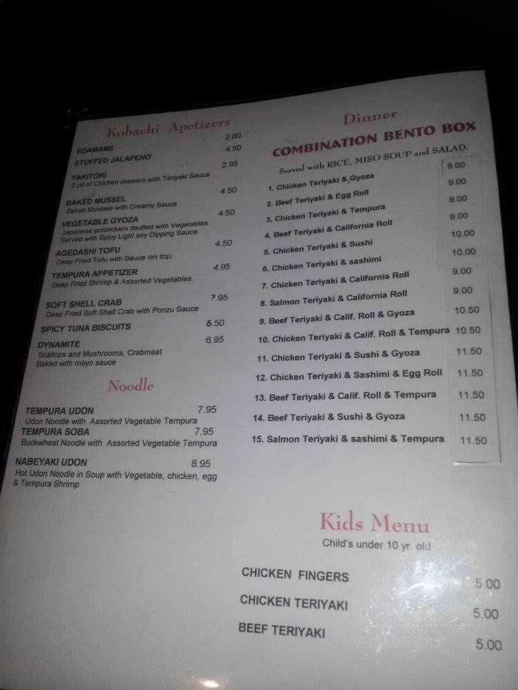 Masa Sushi Bon Appetit - Downey, CA menu_pic