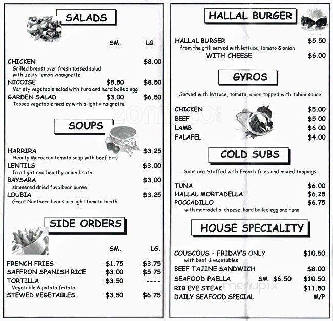 Halal Sandwich Shop - Astoria, NY menu_pic