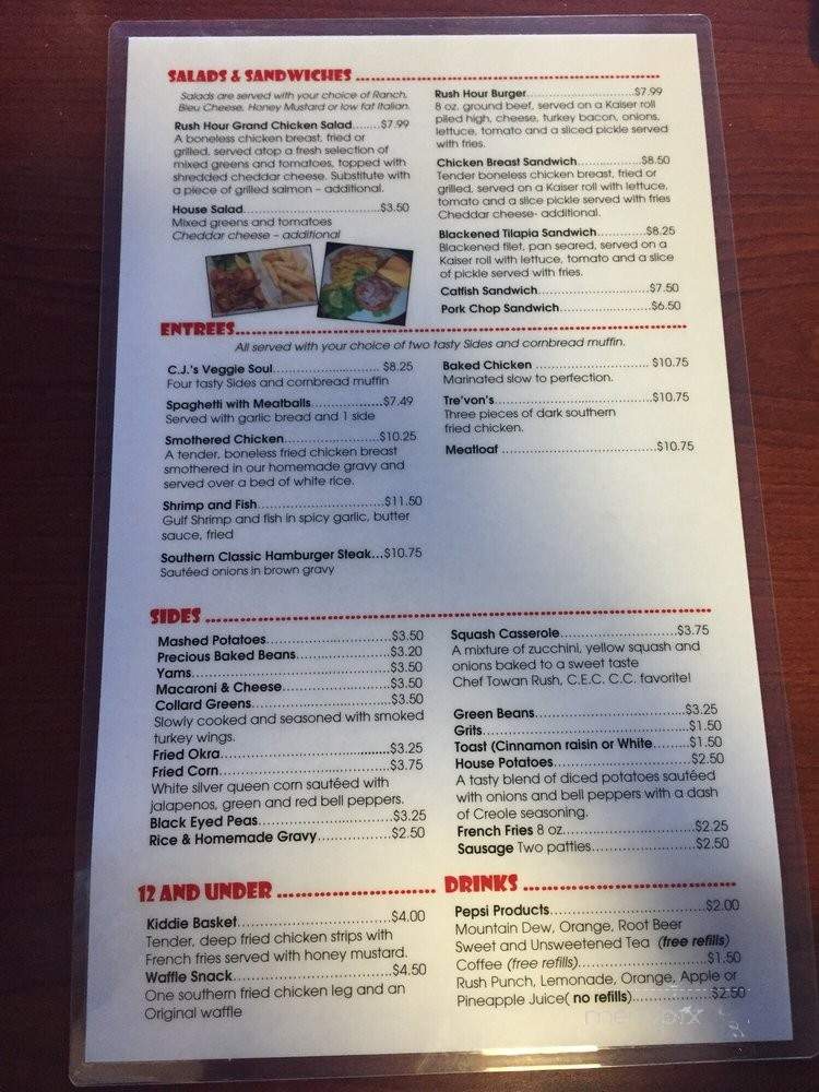 Rush Hour Chicken & Waffles - Saint Petersburg, FL menu_pic