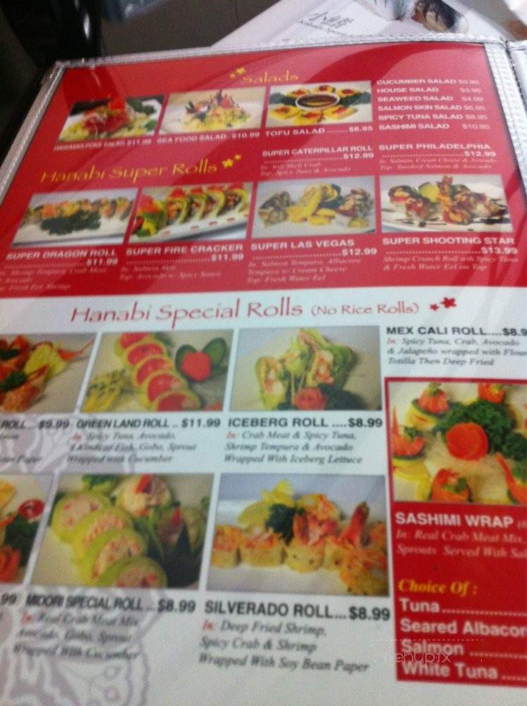Hanabi Japanese Cuisine - Victorville, CA menu_pic