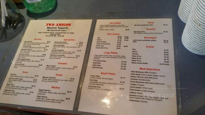 Two Amigos Mexican Taqueria - Pleasanton, CA menu_pic
