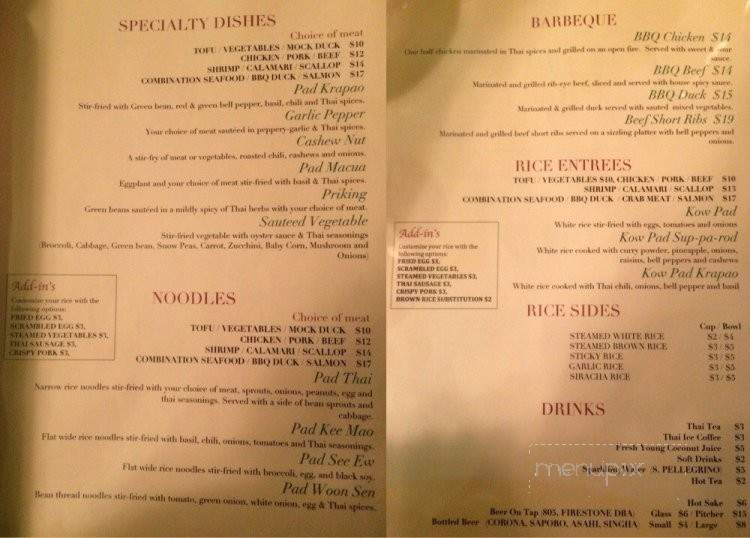 Thai Villa - Nipomo, CA menu_pic