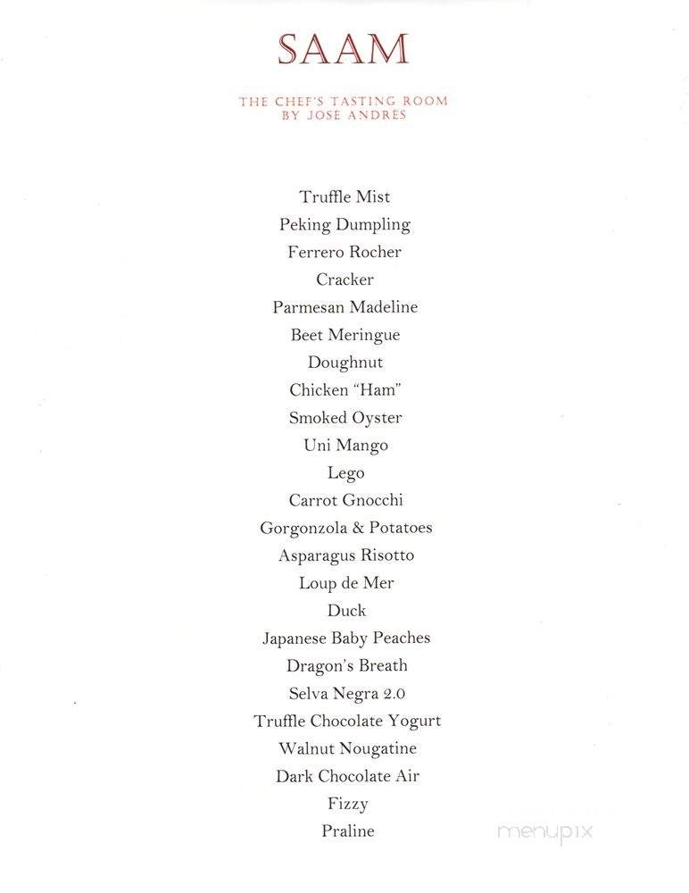 SAAM - Los Angeles, CA menu_pic