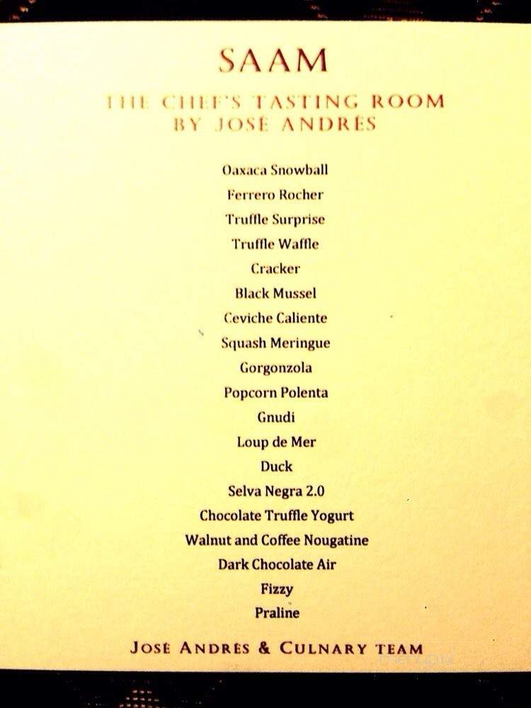 SAAM - Los Angeles, CA menu_pic