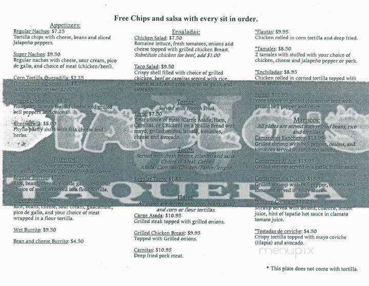 Diablo's JJ Taqueria - Burlingame, CA menu_pic