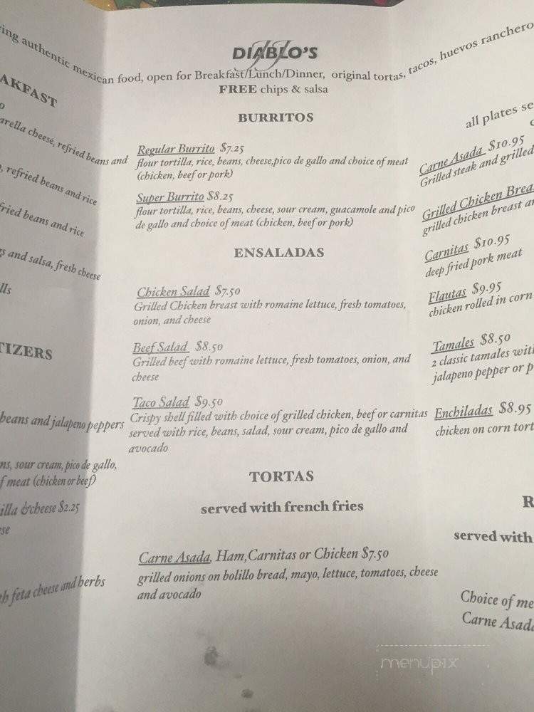 Diablo's JJ Taqueria - Burlingame, CA menu_pic