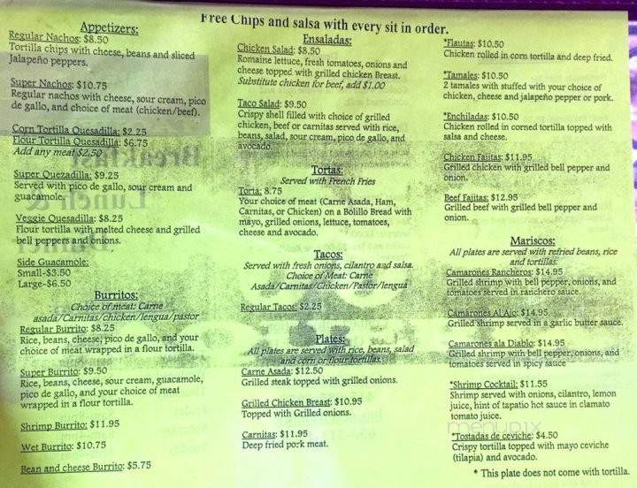 Diablo's JJ Taqueria - Burlingame, CA menu_pic