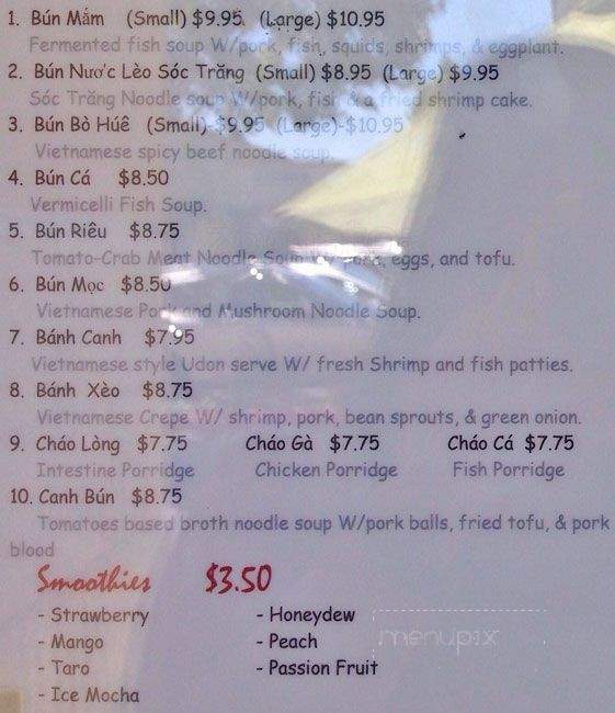 Bun Mam Ha Tien - San Jose, CA menu_pic