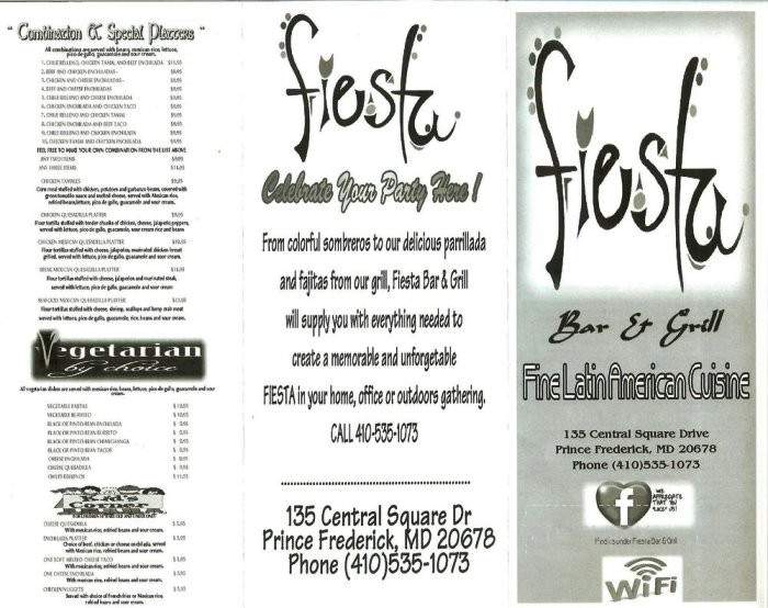 Fiesta Bar & Grill - Prince Frederick, MD menu_pic