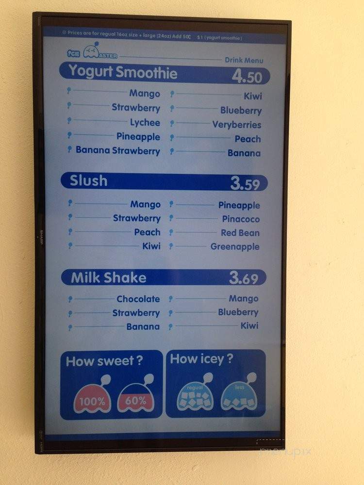 Ice Master - Los Angeles, CA menu_pic