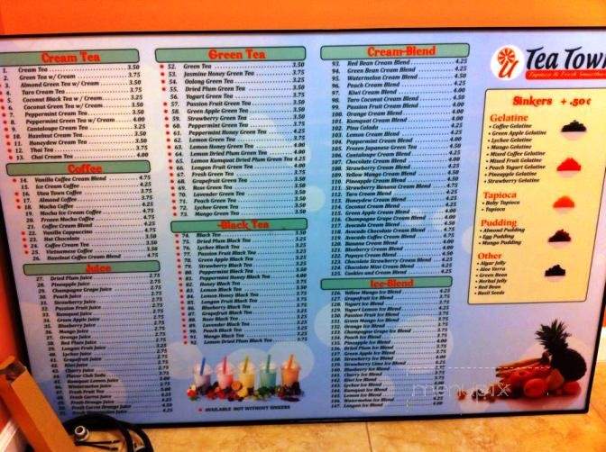 UTea Town - Austin, TX menu_pic