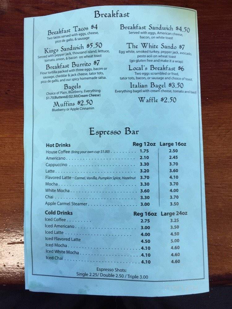 King's Cafe - Kings Beach, CA menu_pic