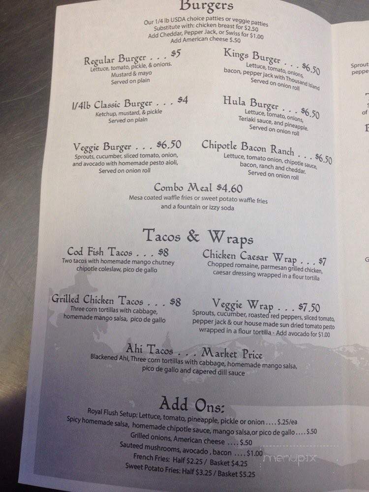 King's Cafe - Kings Beach, CA menu_pic