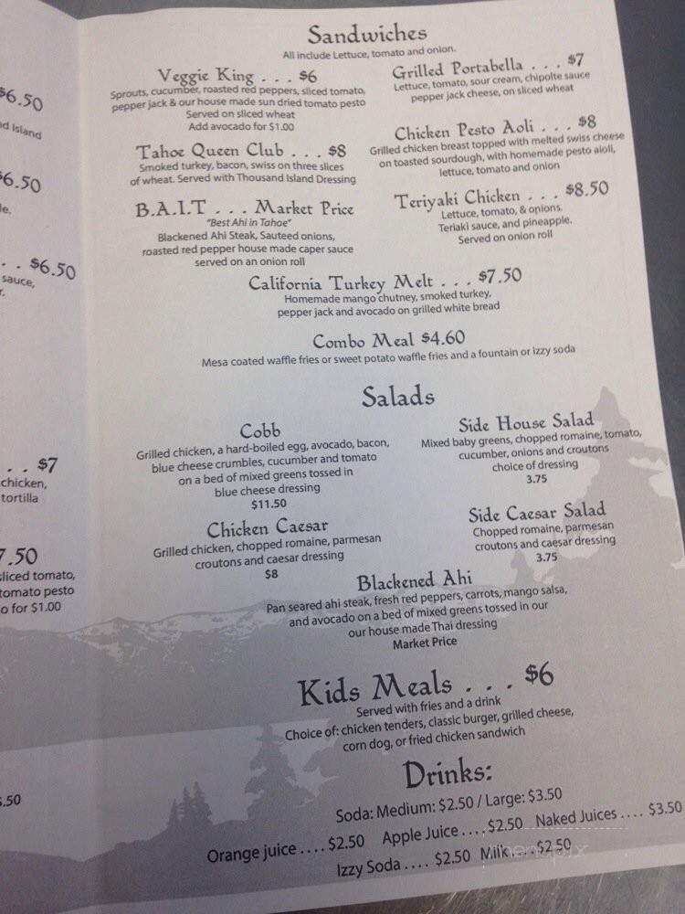 King's Cafe - Kings Beach, CA menu_pic