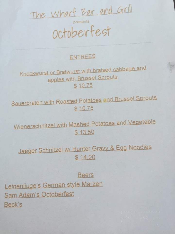 Wharf Bar & Grill - Rockaway Park, NY menu_pic
