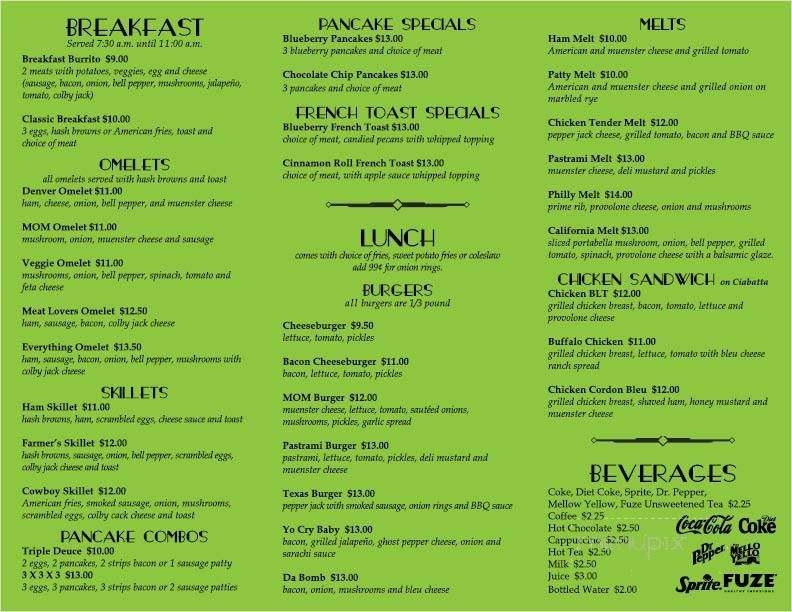 Korner Cafe - Brian Head, UT menu_pic