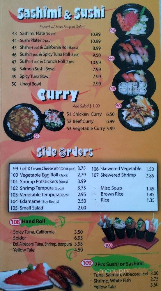 Wasabi Japanese Grill - Lakewood, CA menu_pic