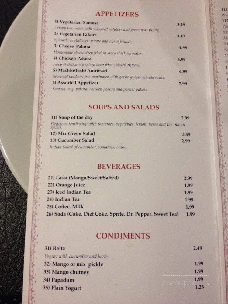 Tandoori Bites Indian Cuisine - Eureka, CA menu_pic