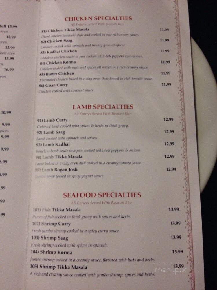 Tandoori Bites Indian Cuisine - Eureka, CA menu_pic