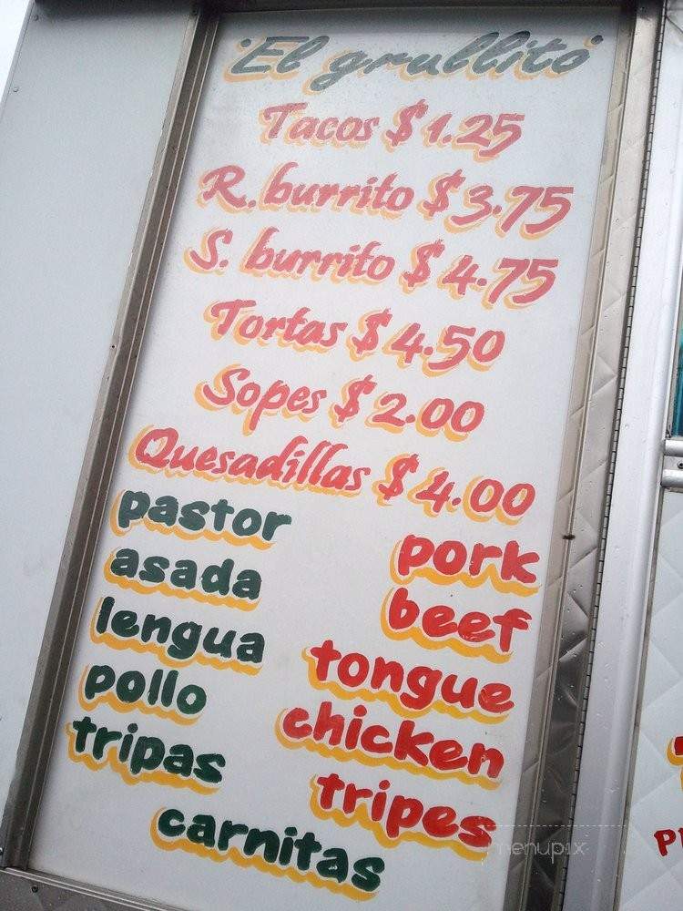 El Grullito Taco Truck - Stockton, CA menu_pic