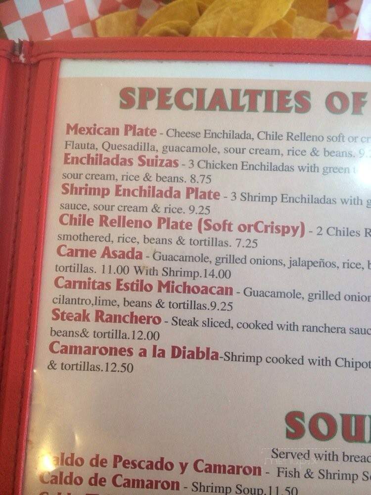 Araujo's Restaurant - Denver, CO menu_pic