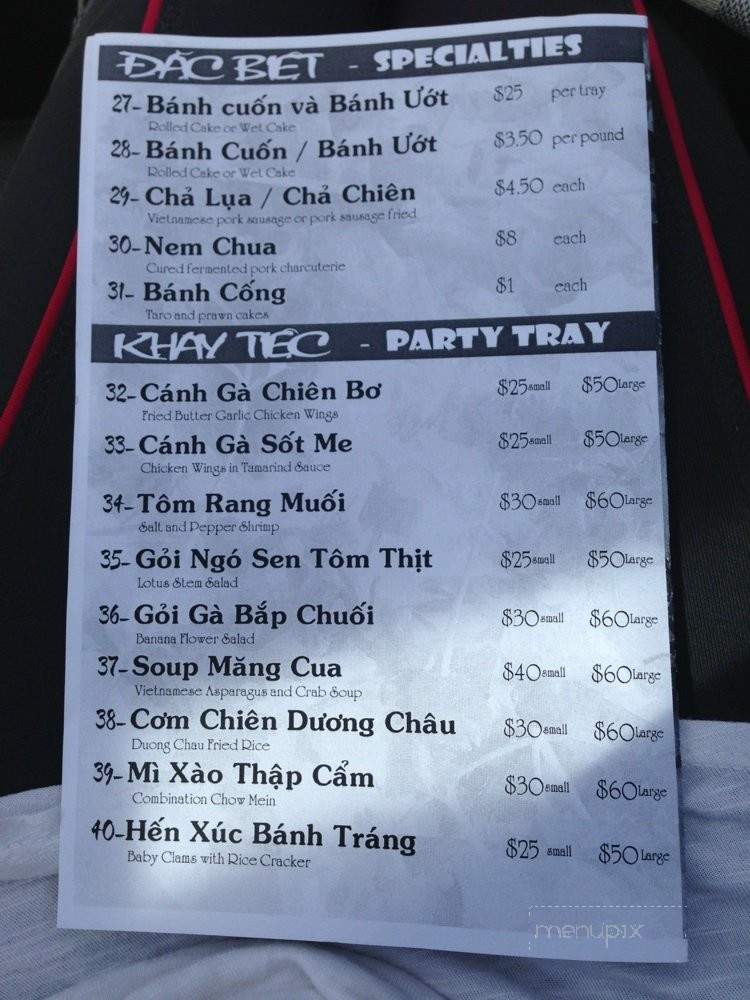 Phuong Nga Banh Cuon - San Diego, CA menu_pic